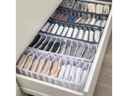2026-2pcs Organizador De Ropa Plegable Cajones Divisores Para Ropa Interior Calcetines Jeans Armario Ordenador 7 Grillas Negro