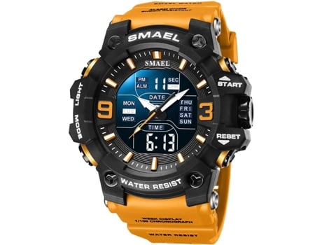 VEANXIN Reloj de pulsera impermeable para hombre Reloj despertador LED-Amarillo