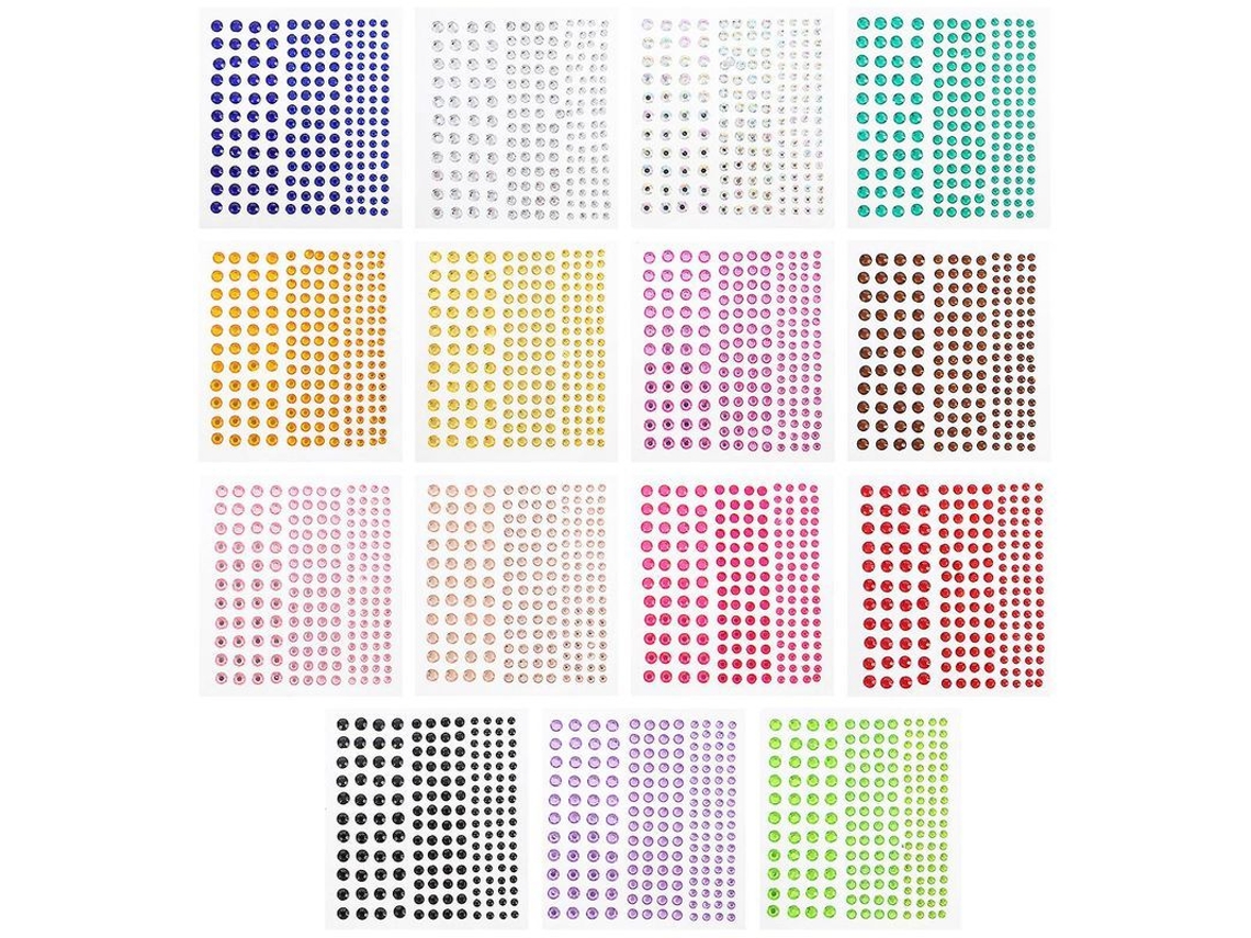 15 Láminas De Pegatinas De Diamantes De Imitación Para Maquillaje, Cuerpo, Rostro, Ojos, Tatuajes Y Manualidades.