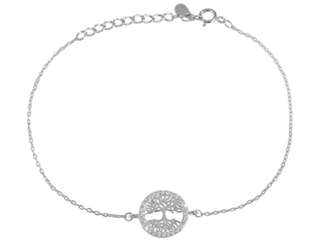 Pulsera Árbol de la Vida en Plata de Ley 925 Bina con Circonias Bañada en Rodio