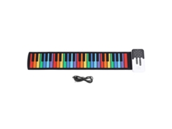 Piano Rolável Portátil De 49 Teclas Silicone Dobrável Com Alto-falante Integrado Para Casa E Viagem