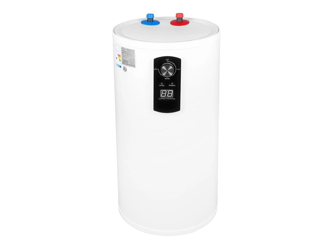 Calentador de agua eléctrico vertical de 50 l y 2000 W, 75 °C, acero inoxidable y esmalte OEM.