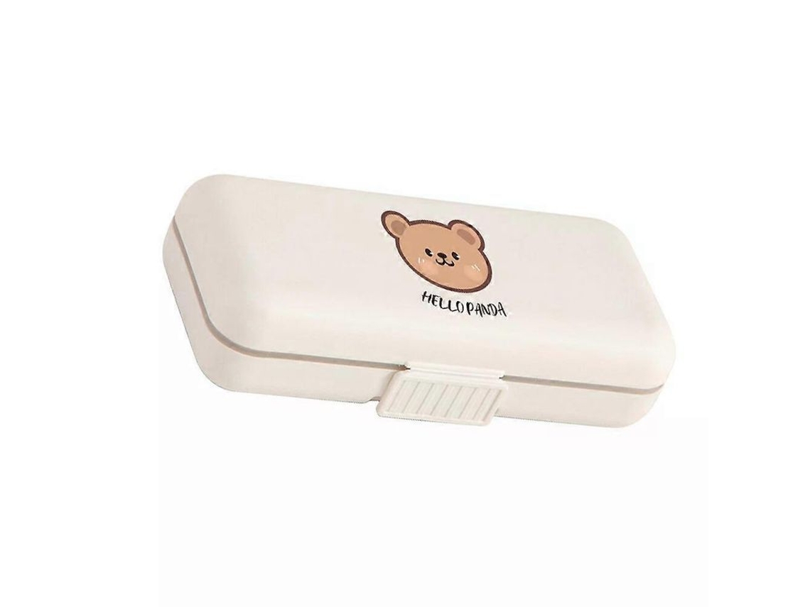 Caja De Medicamentos De Plástico De Dos Capas Con Forma De Oso Pequeño Para El Cuidado De La Salud.
