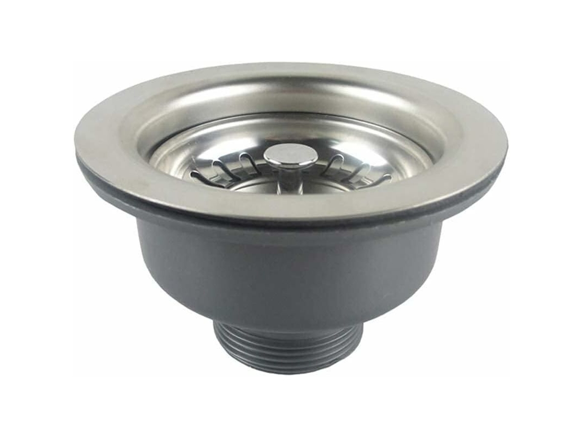 Tapón De Fregadero De Acero Inoxidable Sin Cesta De Rebosadero Ø 114 Mm 1½", Acero Inoxidable + Abs, Tapón + Cesta
