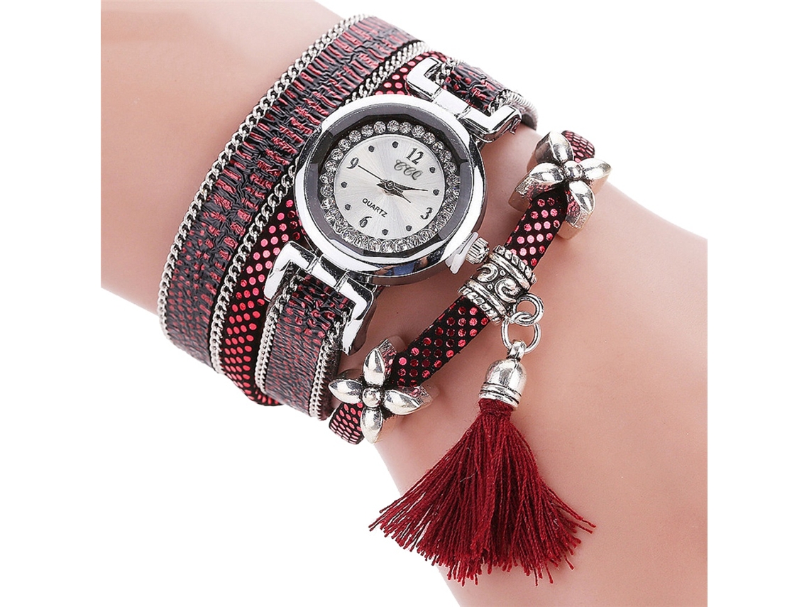 Relógio De Pulso De Quartzo Com Pulseira De Couro Pu Feminino Estilo Simples Zl67-yo (bege)