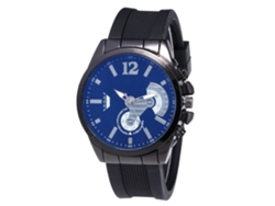 Reloj De Pulsera Unisex Para Parejas Con Correa De Silicona Y Movimiento De Cuarzo (esfera Azul Y Negra).