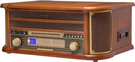 Denver Mcr50mk3 Microcadena tocadiscoscasetteusbmp3 5w madera reacondicionado giradiscos mcr50mk2 retro mcr50mk34 mcr50