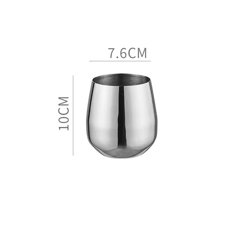 Taça De Vinho Com Haste Em Aço Inoxidável 304 (500ml, Cor Prata), Ideal Para Bares, Restaurantes E Uso Doméstico.
