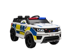 Coche De Policía Eléctrico Infantil, 12v, Con Mando A Distancia, Sirena, Luces, Color Blanco.