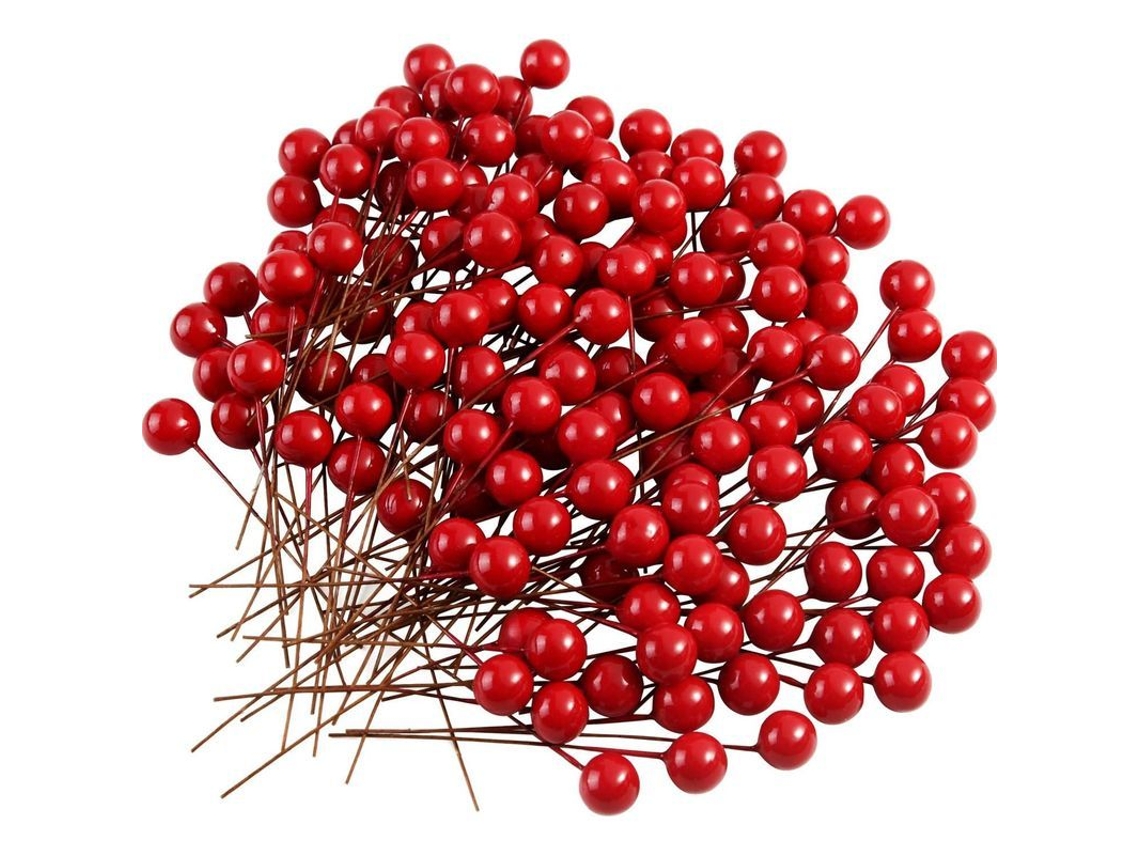 200 bayas de acebo artificiales para decorar coronas y adornos navideños.