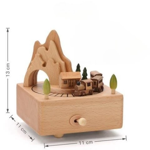 (estilo 8) Elegante Caja De Música De Madera Con Mecanismo Giratorio Y Exquisito Diseño Artesanal.
