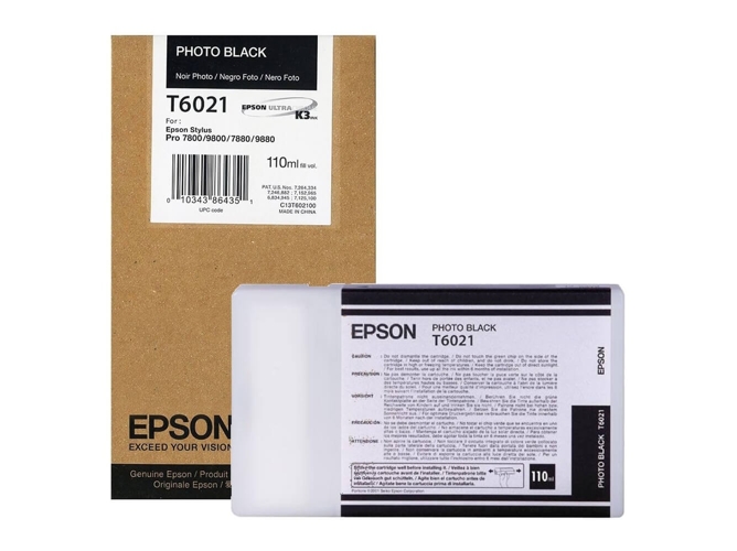 Cartucho de tinta original EPSON, T6021 110 ml , Negro foto, C13T602100