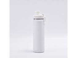 Botella térmica deportiva de 750 ml, fabricada en acero inoxidable de titanio puro, portátil. Mdug (blanca)