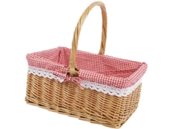 Cesta De Picnic Grande De Tela Estilo Rústico Inoomp, Cesta De Almacenamiento Decorativa Con Fina Artesanía, Cesta Para