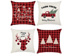 Juego De 4 Fundas De Almohada Navideñas Con Motivos De Copos De Nieve