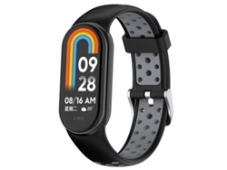 Bracelete De Smartwatch Para Xiaomi Band 9/Xiaomi Band 8 Bracelete De Silicone Respirável De Duas Cores (Preto Cinza) GERTIZ