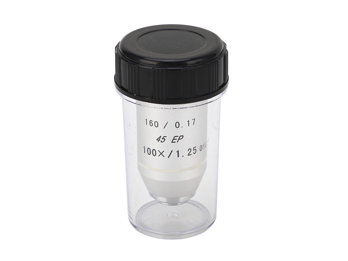 Lente Objetivo Acromática De Microscopio 100x Con Rosca Rms Estándar Y Protección De Resorte.