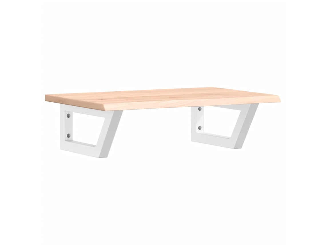 Estante de lavabo de pared de acero y VIDAXL madera maciza de roble