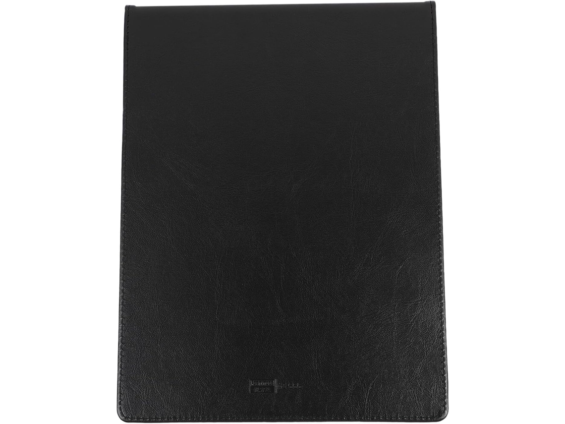 Portadocumentos A4 De Piel Sintética Negra Con Clip, Práctico Organizador De Documentos Y Bloc De Dibujo