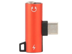 Adaptador 2 En 1 De Usb-c A Auriculares De 3,5 Mm Con Carga Rápida Pd Y Audio Hifi - Rojo