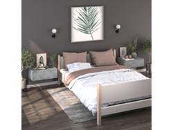 Mesitas de Noche LOVELY HOME Mesinha Montagem na Parede 2 Pcs Cinzento Cimento