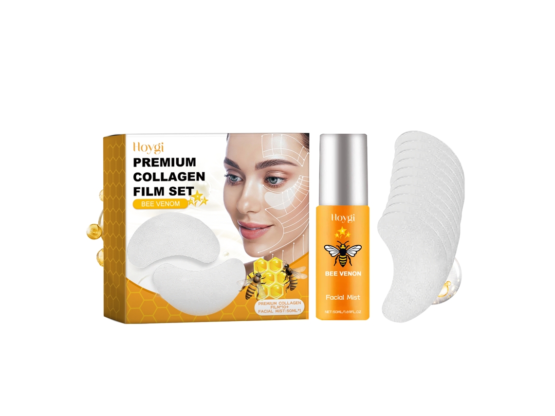 Mascarilla ocular soluble elaborada con colágeno soluble y veneno de abeja.