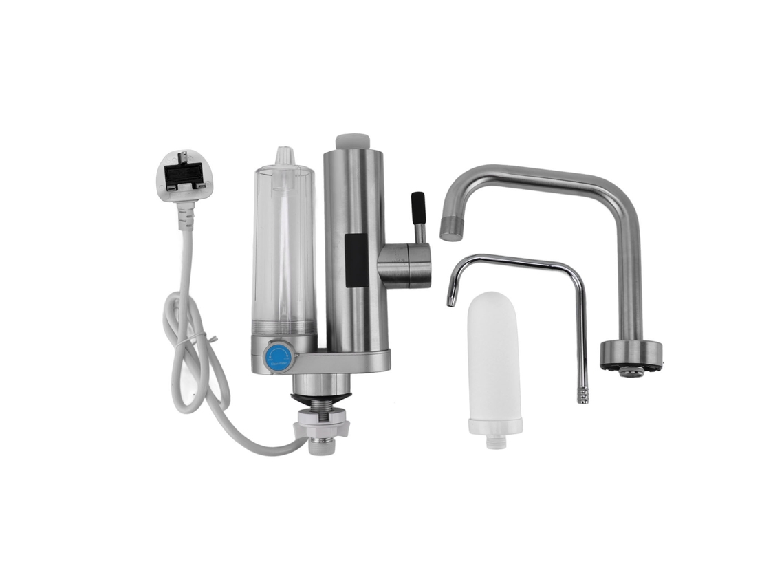 Calentador De Agua Eléctrico De Cocina 220v 3000w Calentamiento Rápido Grifo Giratorio Acero Inoxidable 300ml G1/2 Pantalla Led
