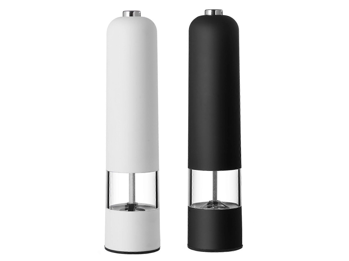Juego de 2 molinillos eléctricos de pimienta y sal (pilas no incluidas) Rosewell (blanco y negro)
