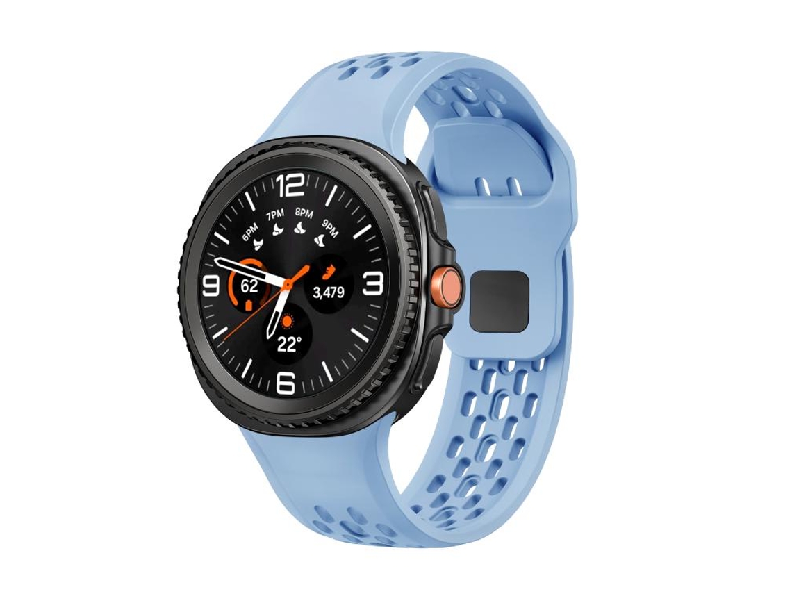 Correa para Samsung Galaxy Watch 8 / 8 Classic - Silicona negra con hebilla invertida de estilo clásico