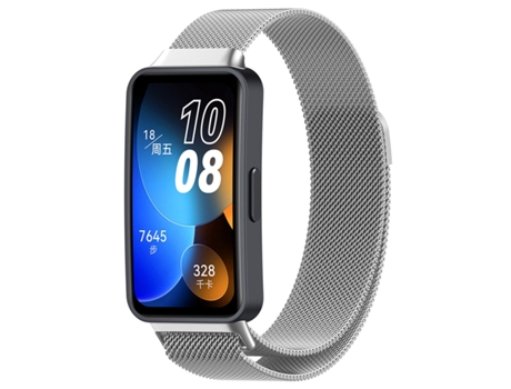 Correa Smartwatch para Huawei Band 8 en Metal Milanés (Plata)
