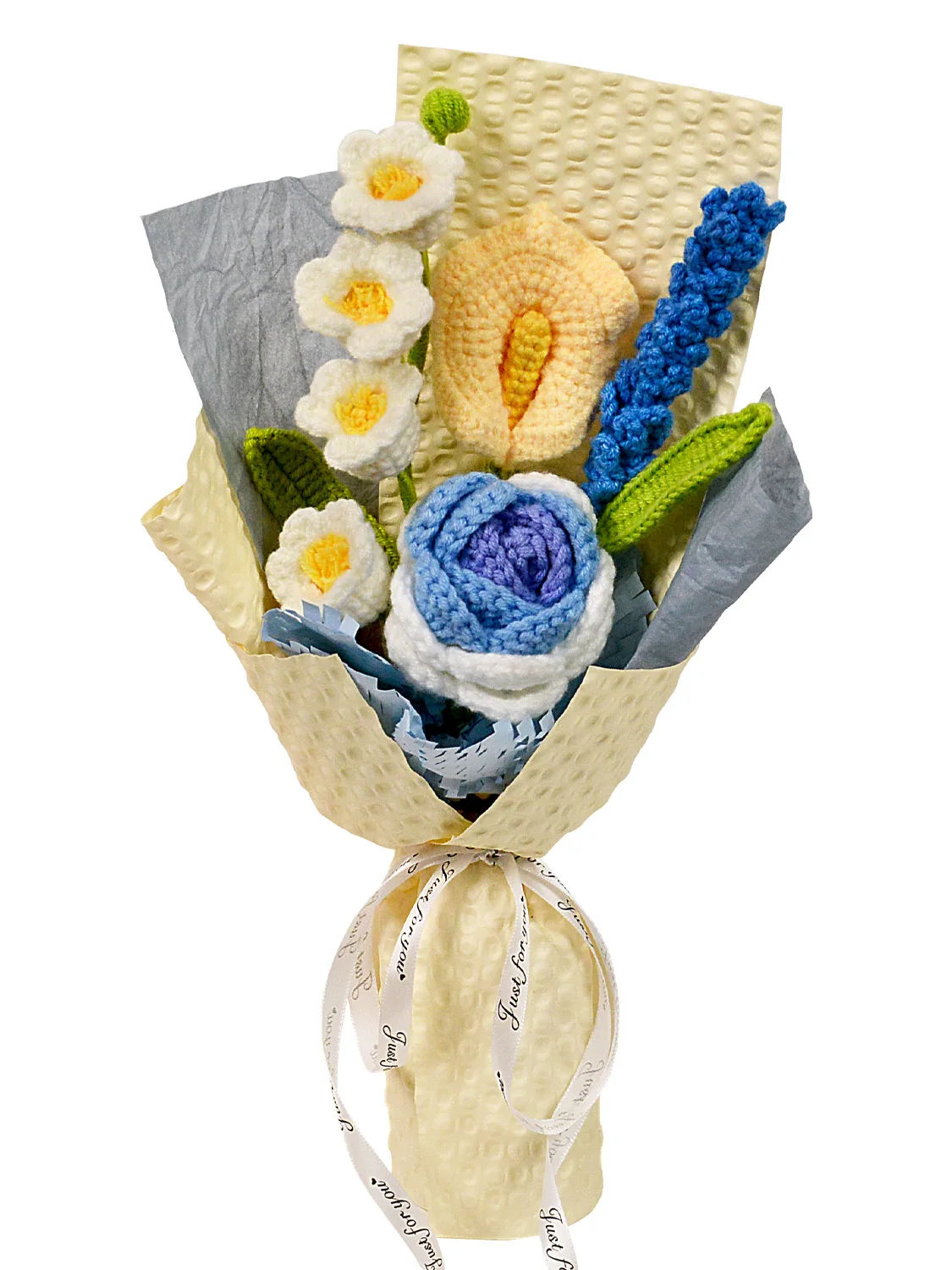 (azul) Ramo De Rosas Azules Tejido A Mano, Un Regalo Perfecto.