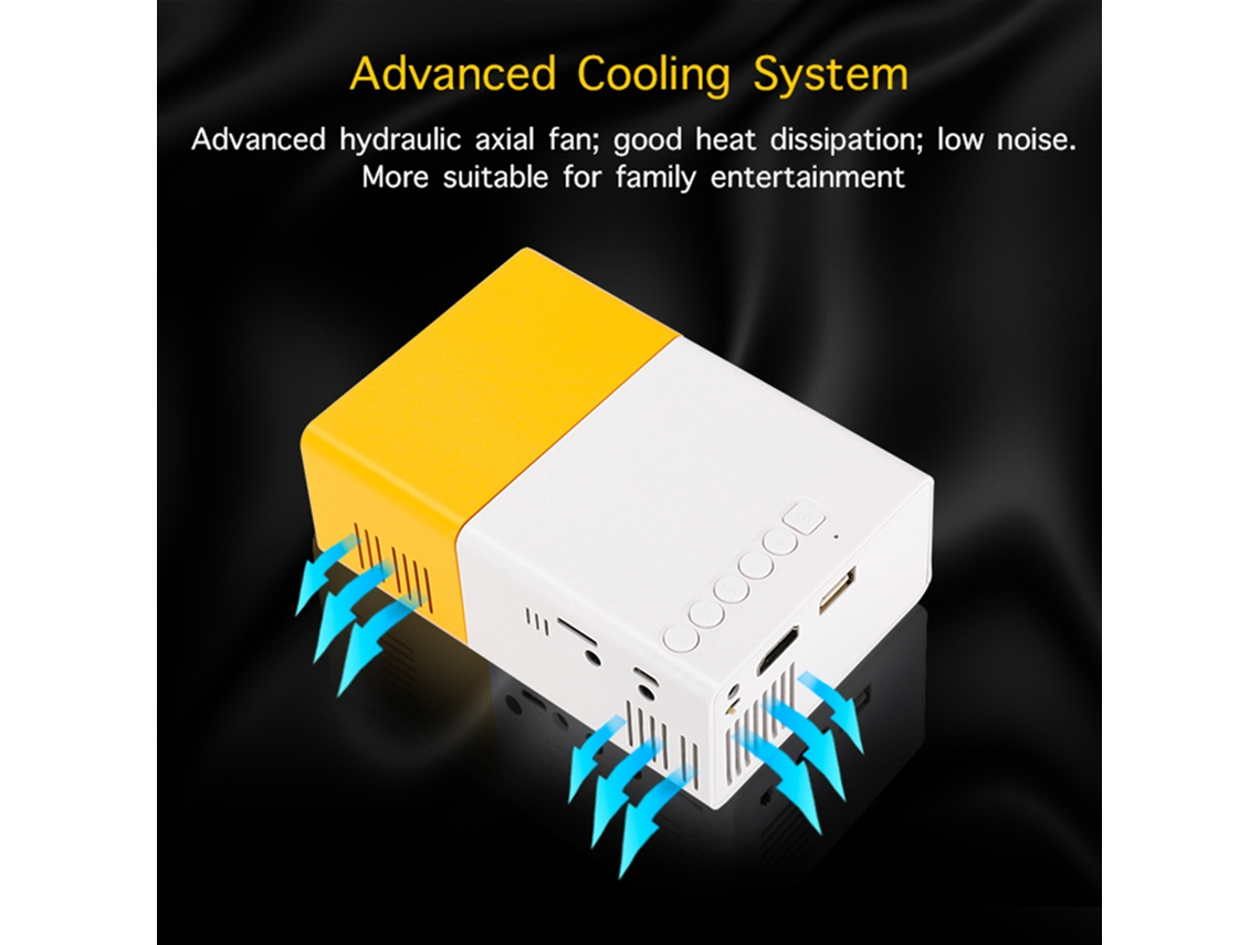 Miniproyector LED con compatibilidad con 720p/1080p y altavoz integrado