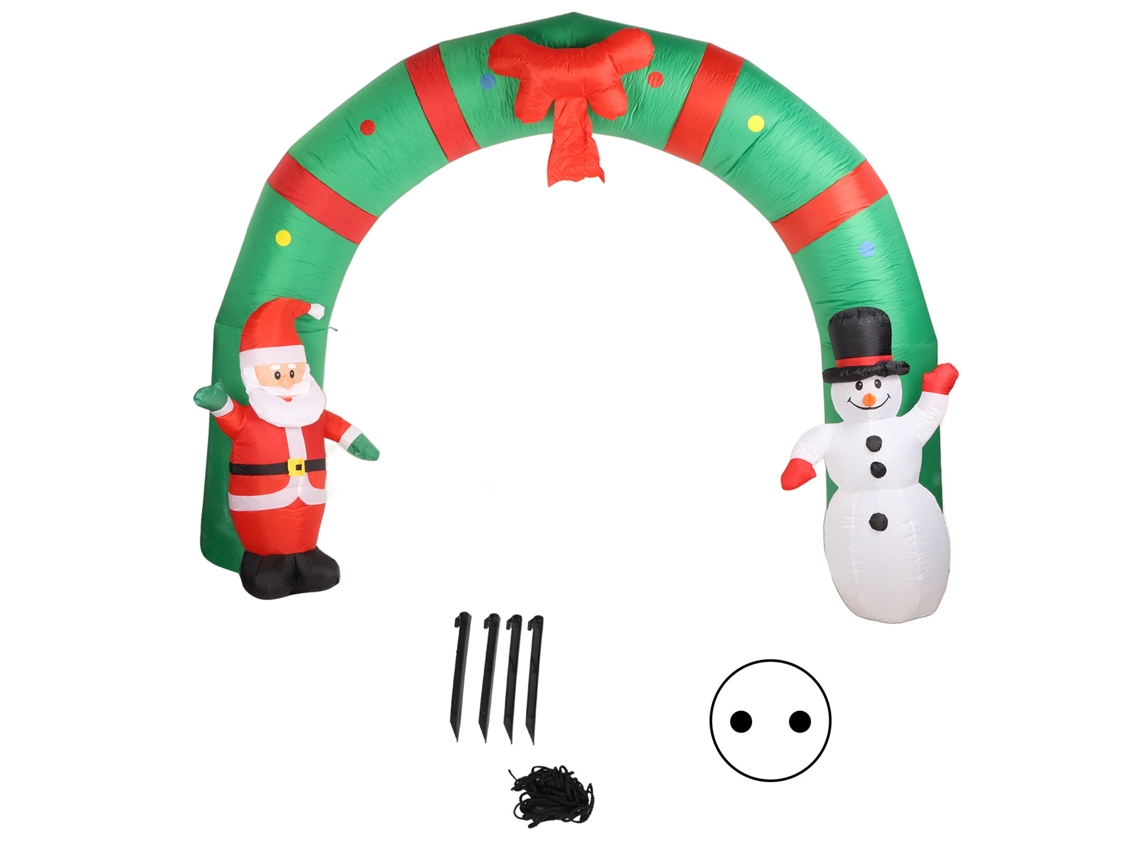 Arco navideño inflable con luces LED para decoración de jardín exterior
