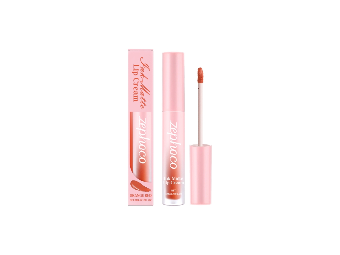 Brillo labial mate rojo anaranjado