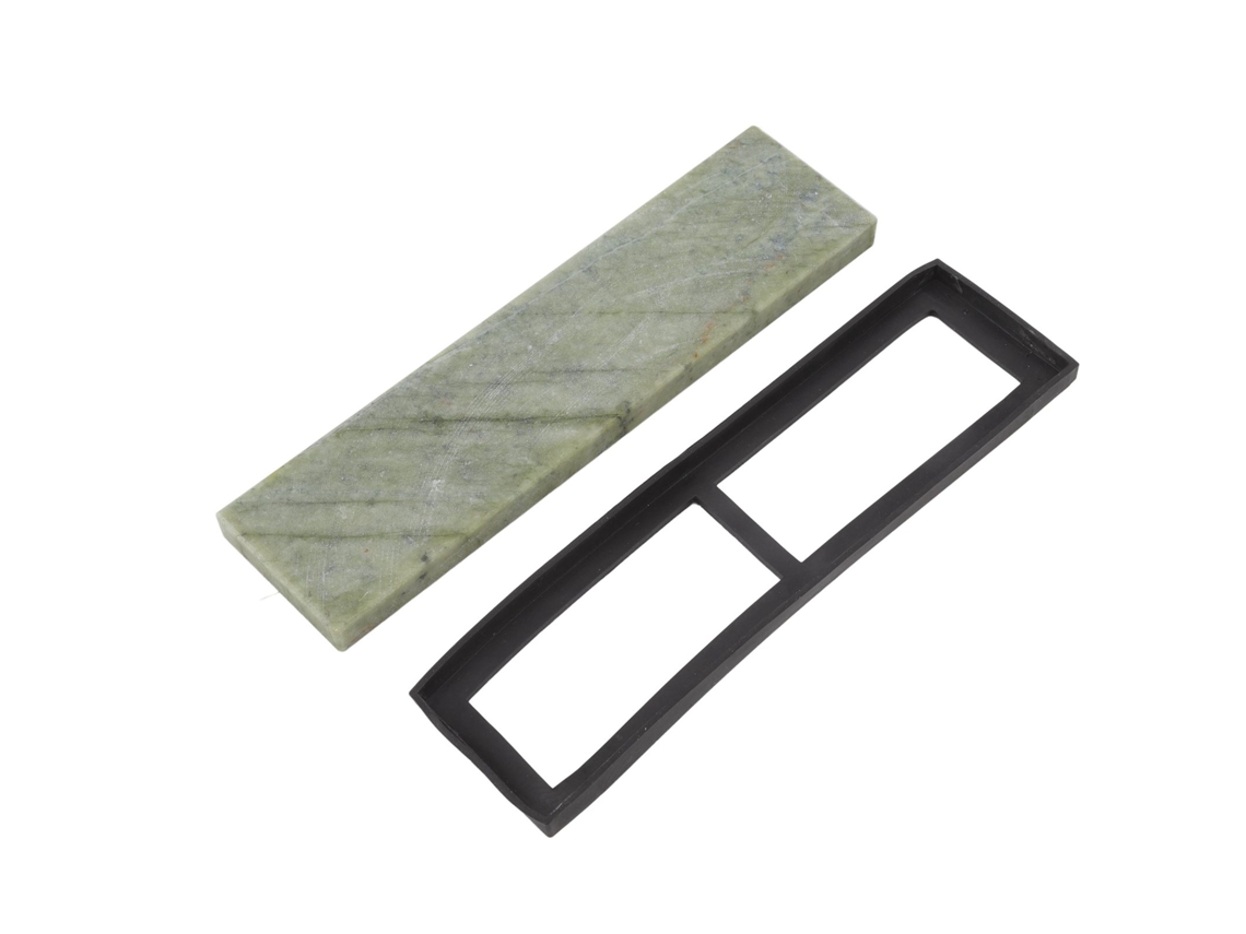 Piedra De Afilar De Berilo Natural, Grano 10000, 20x5x1,2 Cm, Con Base Para Afilar Cuchillos De Cocina.