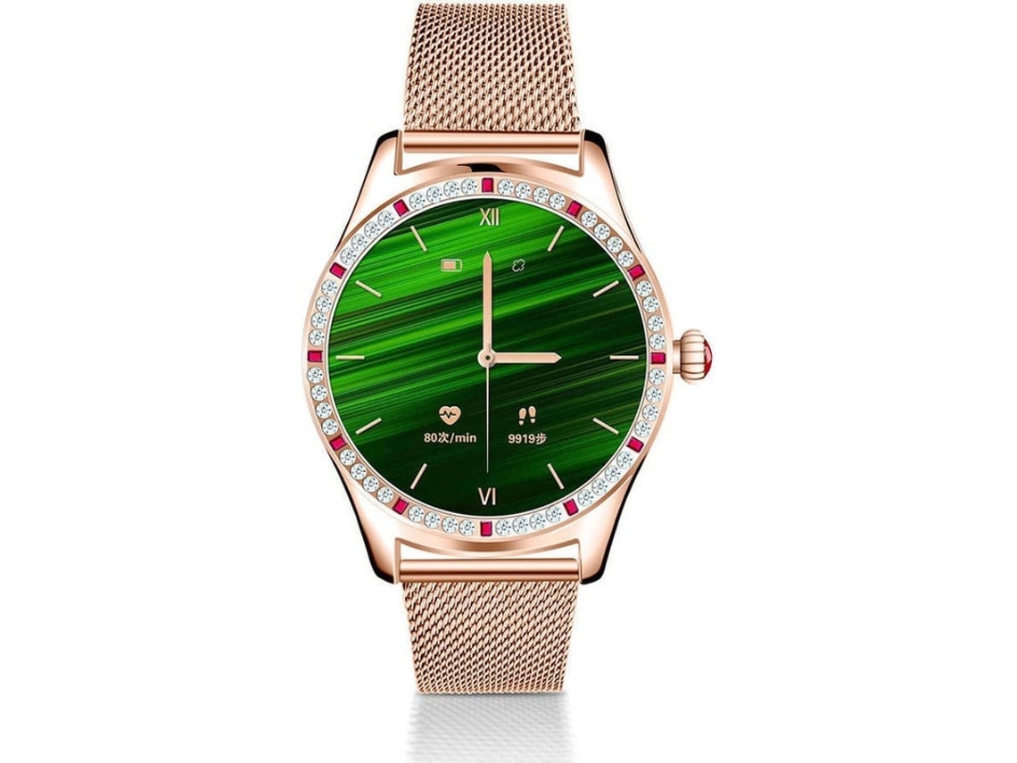 Reloj inteligente para mujer, con llamadas Bluetooth, monitor de ritmo cardíaco, presión arterial y sueño, IP67, resistente al agua, Bestvite (dorado)