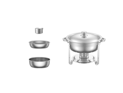 Chafing Dish, capacidad de 5 cuartos, acero inoxidable duradero, plateado