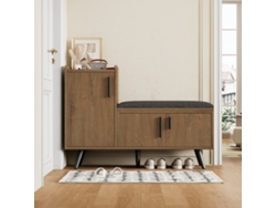 Banco Zapatero Con 3 Puertas Y Tiradores Metálicos, 100x34x69cm
