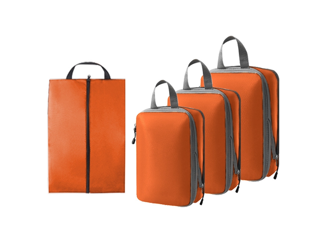 Juego De 4 Piezas, Organizadores De Equipaje De Viaje Expandibles Para Ropa, Ropa Interior Y Zapatos CHRUI Orange