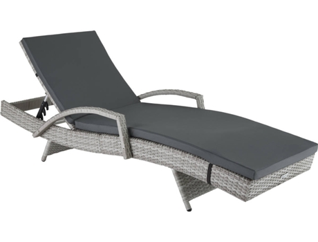 Tumbona TECTAKE Océane (Gris Claro - Polietileno - 190x62x74.5 cm)