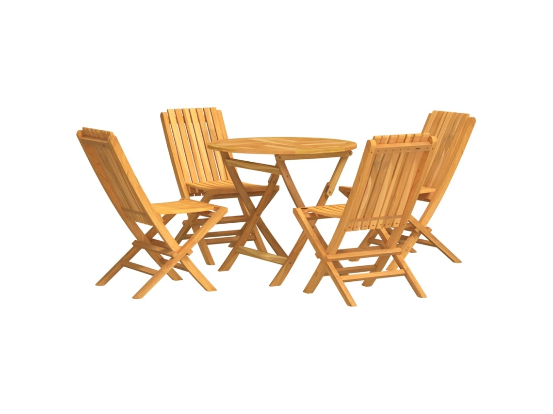 Maison Exclusive - Juego De Comedor Para Jardín 5 Piezas Madera Maciza De Teca