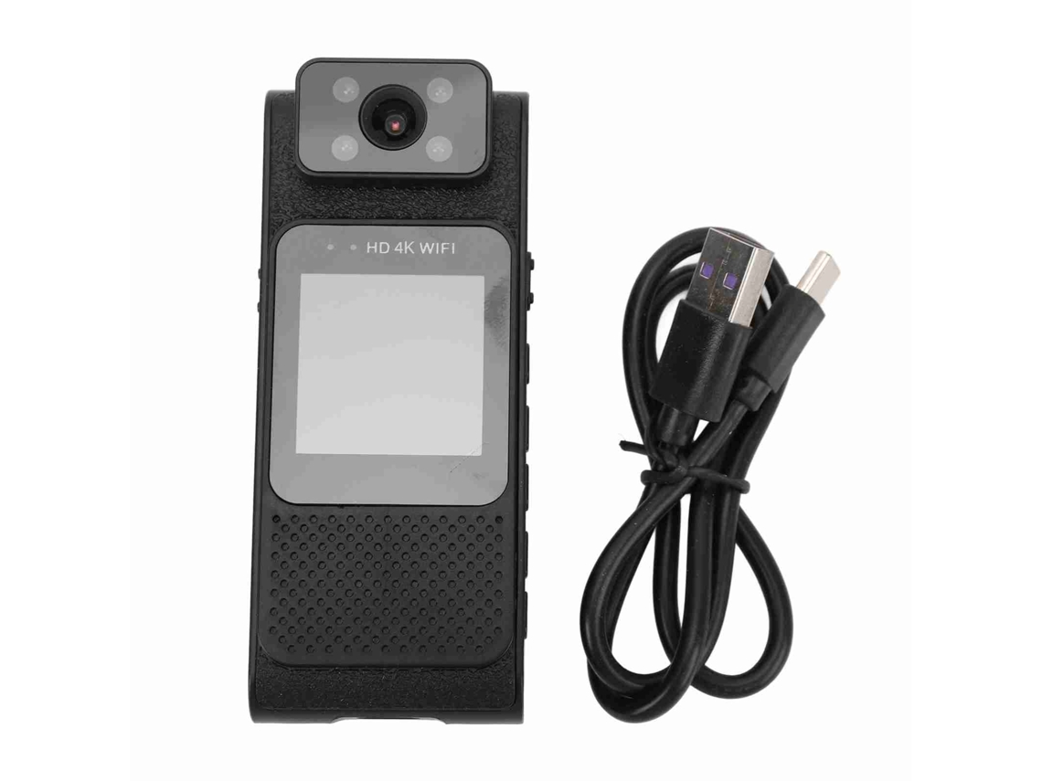 Cámara Portátil Corporal 4k Hd Wifi Lente Giratorio 180° Luz De Visión Nocturna Grabación De Video Para Coche