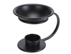 Calentador de cera Baok con portavelas, fabricado en hierro, anti-quemaduras, para aceites esenciales, salón de belleza, spa, meditación, en forma de V, decorativo.