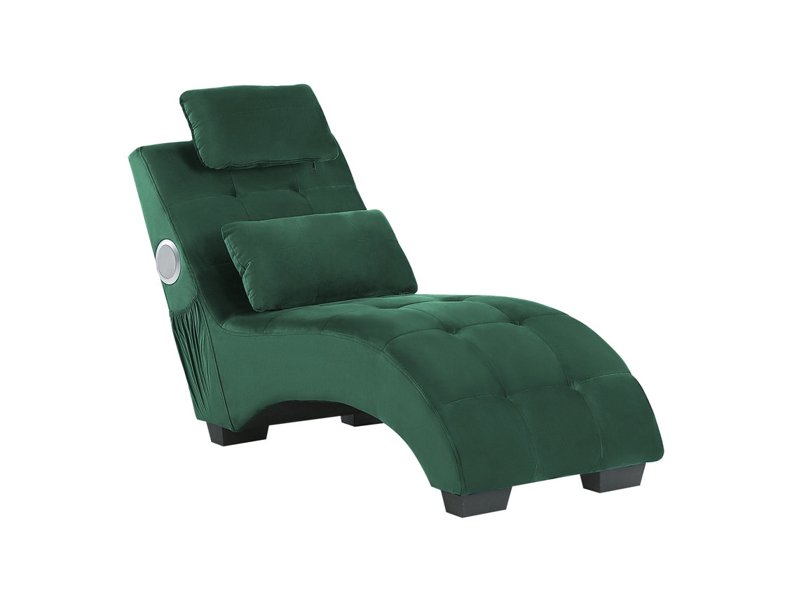 Chaise longue BELIANI Simorre de Terciopelo Verde 157x66x82