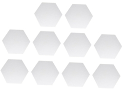Juego De 10 Pizarras Hexagonales De Fieltro Eva Autoadhesivas, Blancas, Dimensiones
