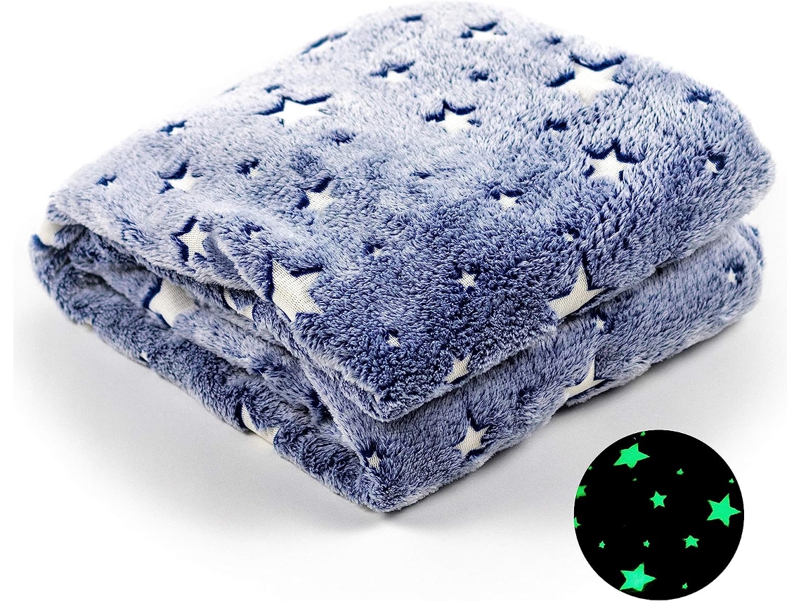 Glow in dark blanket, star print, soft material