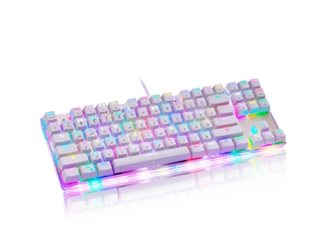 Teclado Gaming SLOWMOOSE RGB (Mecánico - Árabe - Blanco)