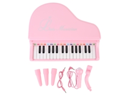 Jinwei-juguete Piano Musical 31 Teclas Con Control De Volumen Y Micrófono Para Principiantes Color Rosa