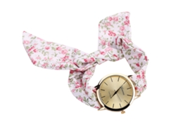 Reloj De Pulsera De Cuarzo Para Mujer Con Correa De Tela Estampada Con Flores, Informal Y Elegante.