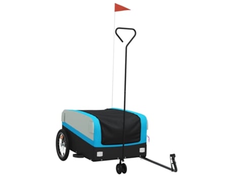 Remolque para bicicleta hierro VIDAXL negro y azul (45 kg)